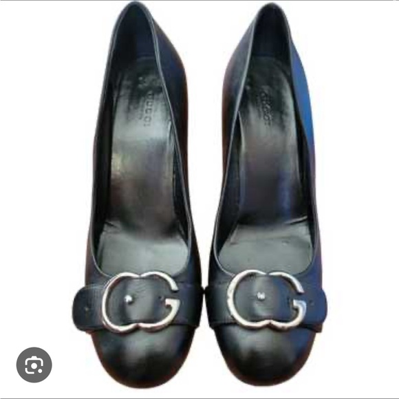 Gucci Black Leather Women's Pumps Size 40 - Picture 1 of 8